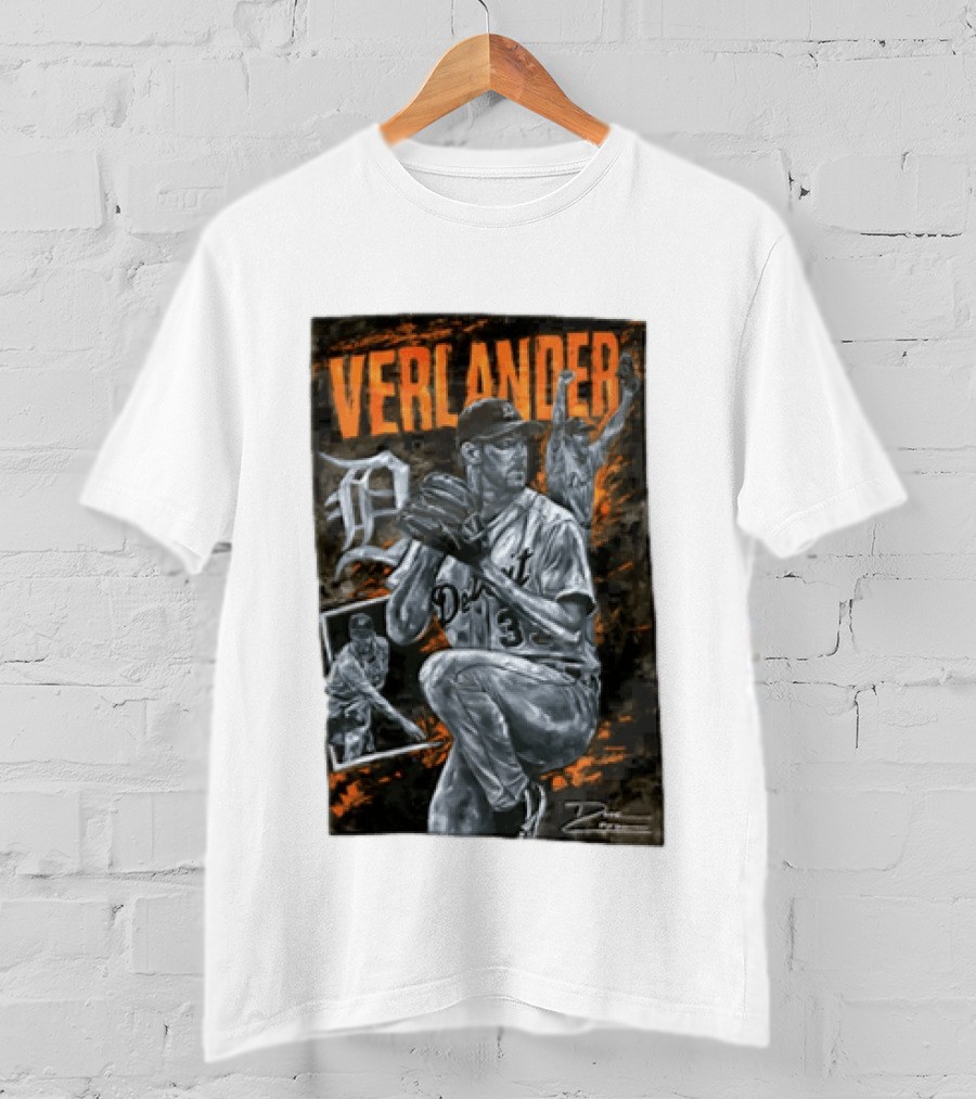 Verlander Detroit Tigers MLB Pitcher 35 Baseball T-Shirt