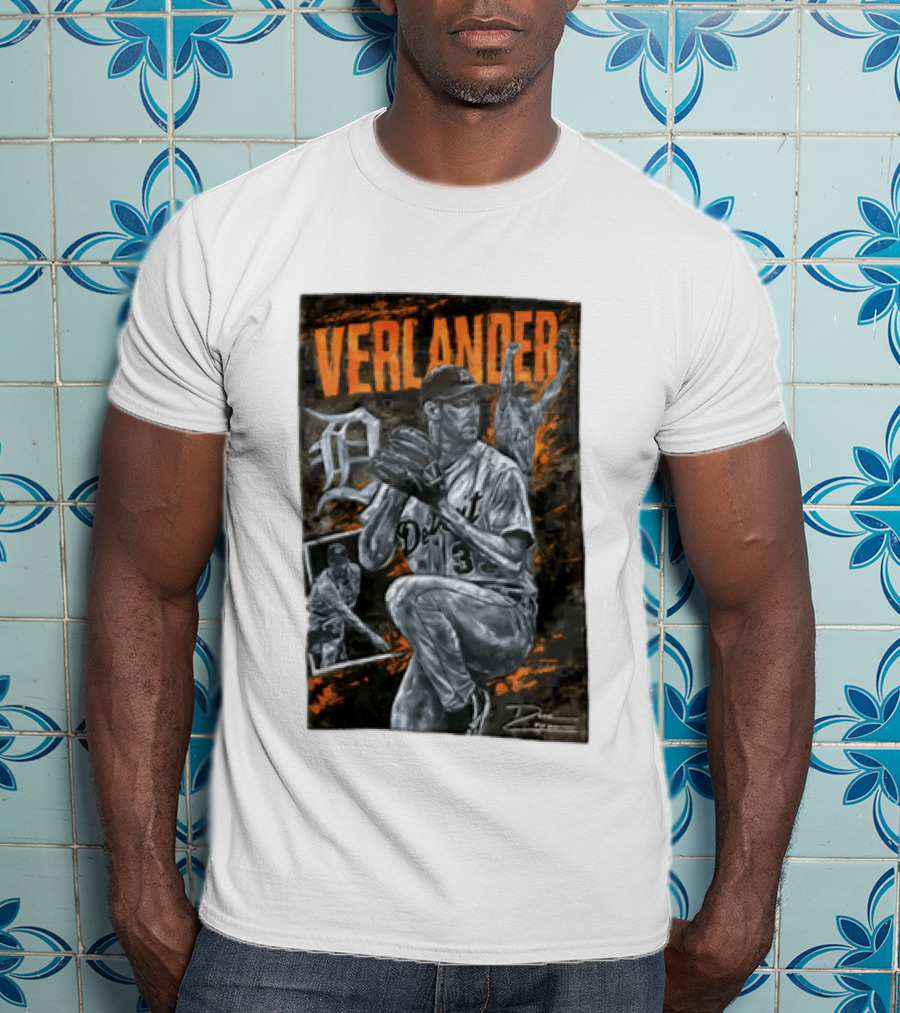 Verlander Detroit Tigers MLB Pitcher 35 Baseball T-Shirt