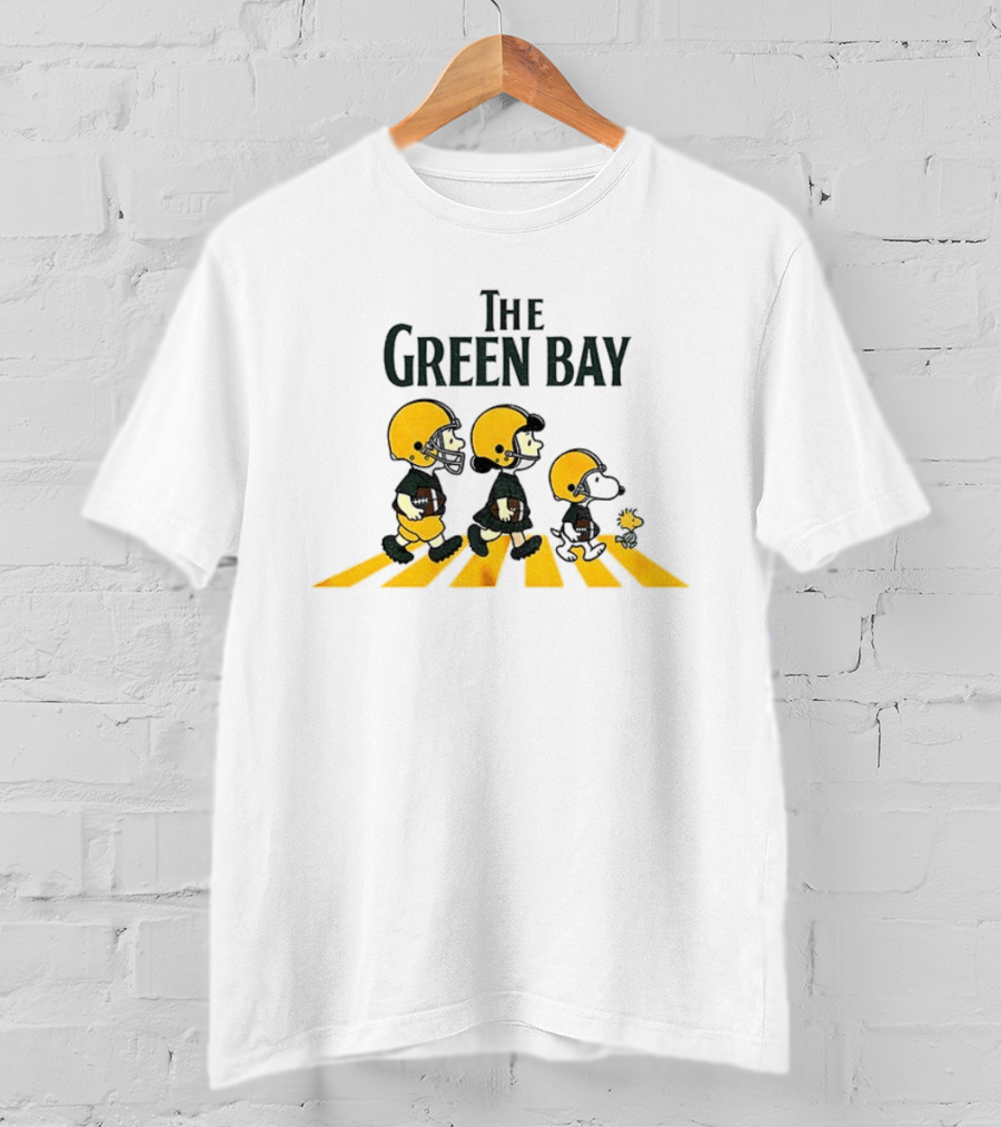 The Green Bay Abbey Road Comic Characters Football Crossing T-Shirt