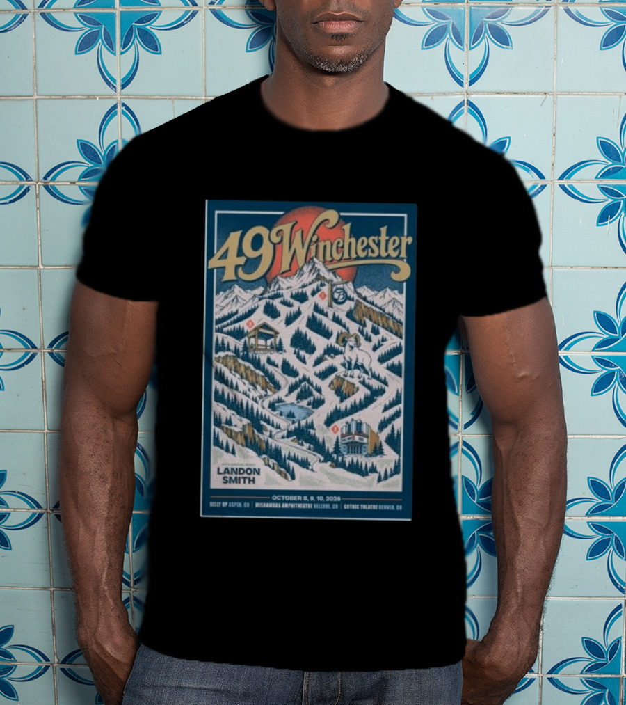 49 Winchester October 8 9 10 2026 Landon Smith Belly Up Aspen Mishawaka Amphitheatre Gothic Theatre Denver T-Shirt