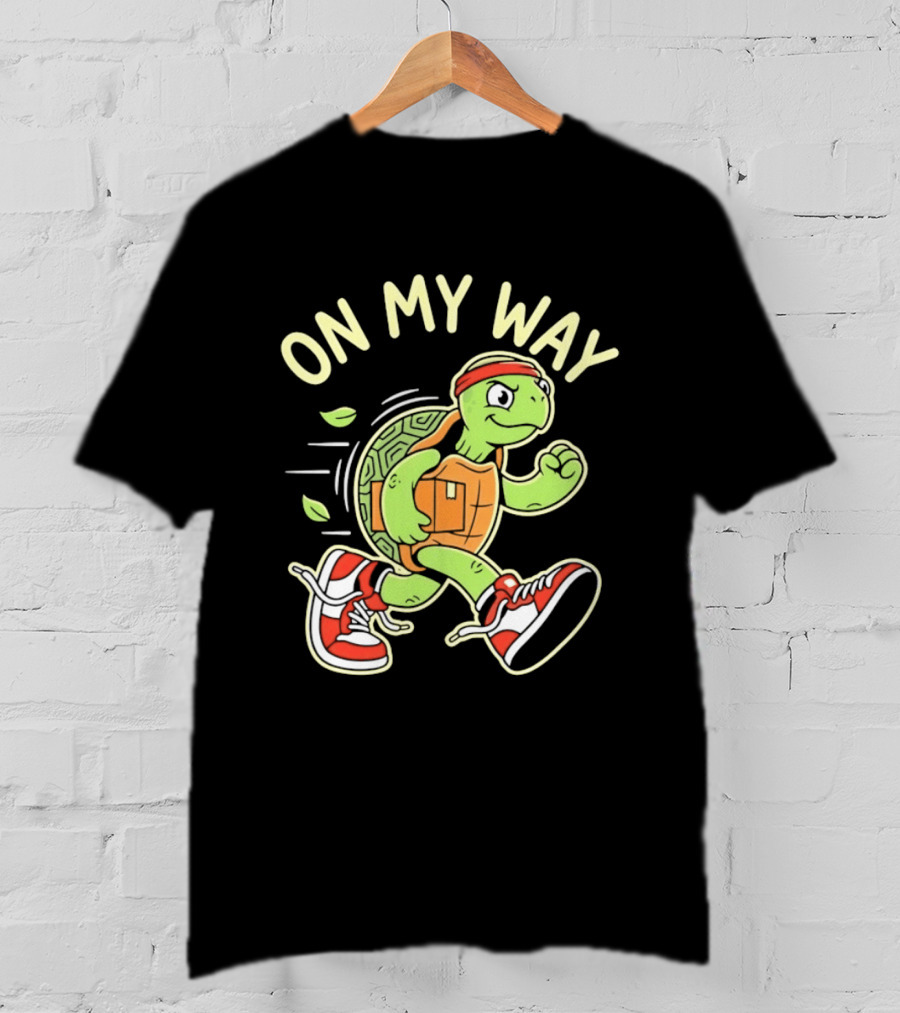 Running Turtle Package Delivery On My Way T-Shirt