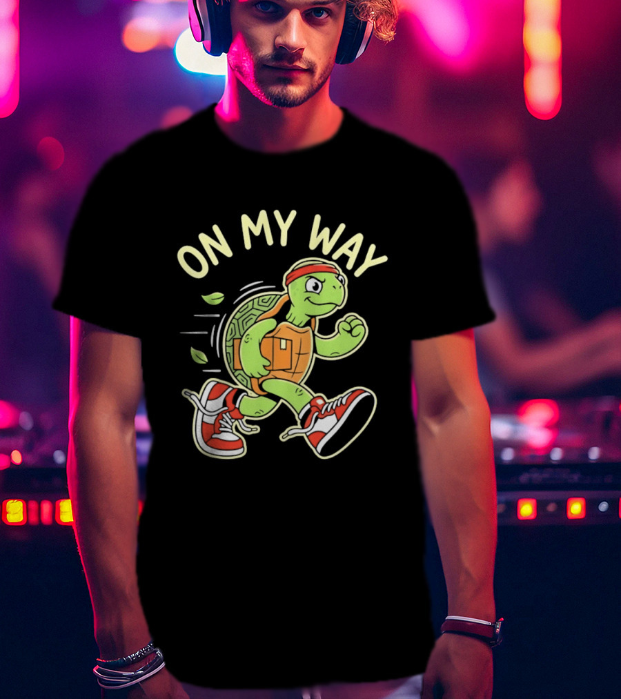 Running Turtle Package Delivery On My Way T-Shirt