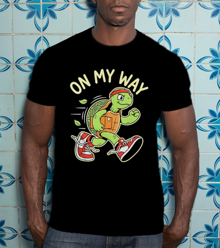 Running Turtle Package Delivery On My Way T-Shirt