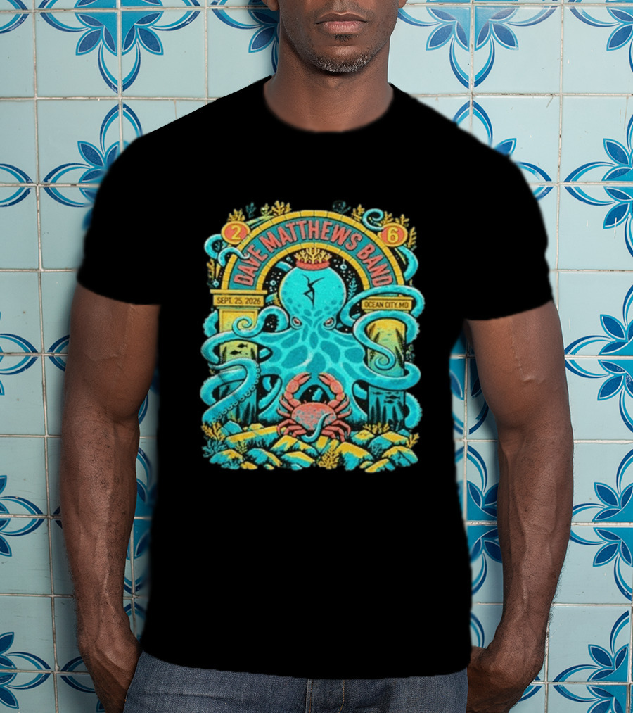Dave Matthews Band Sept 25 2026 Ocean City Maryland Festival Ocean Crab Octopus T-Shirt