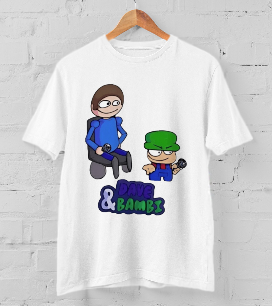 Friday Night Funkin Dave And Bambi Characters With Microphones T-Shirt
