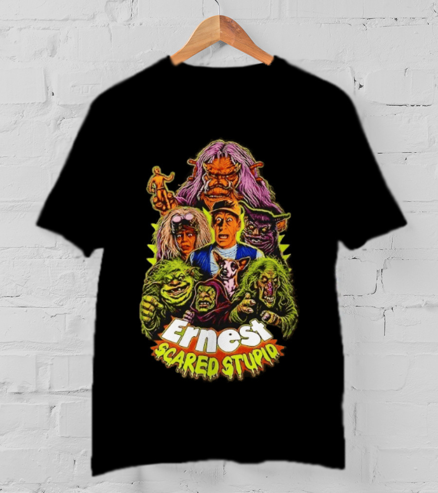 Ernest Scared Stupid Movie Characters Jim Varney Trolls Colorful T-Shirt