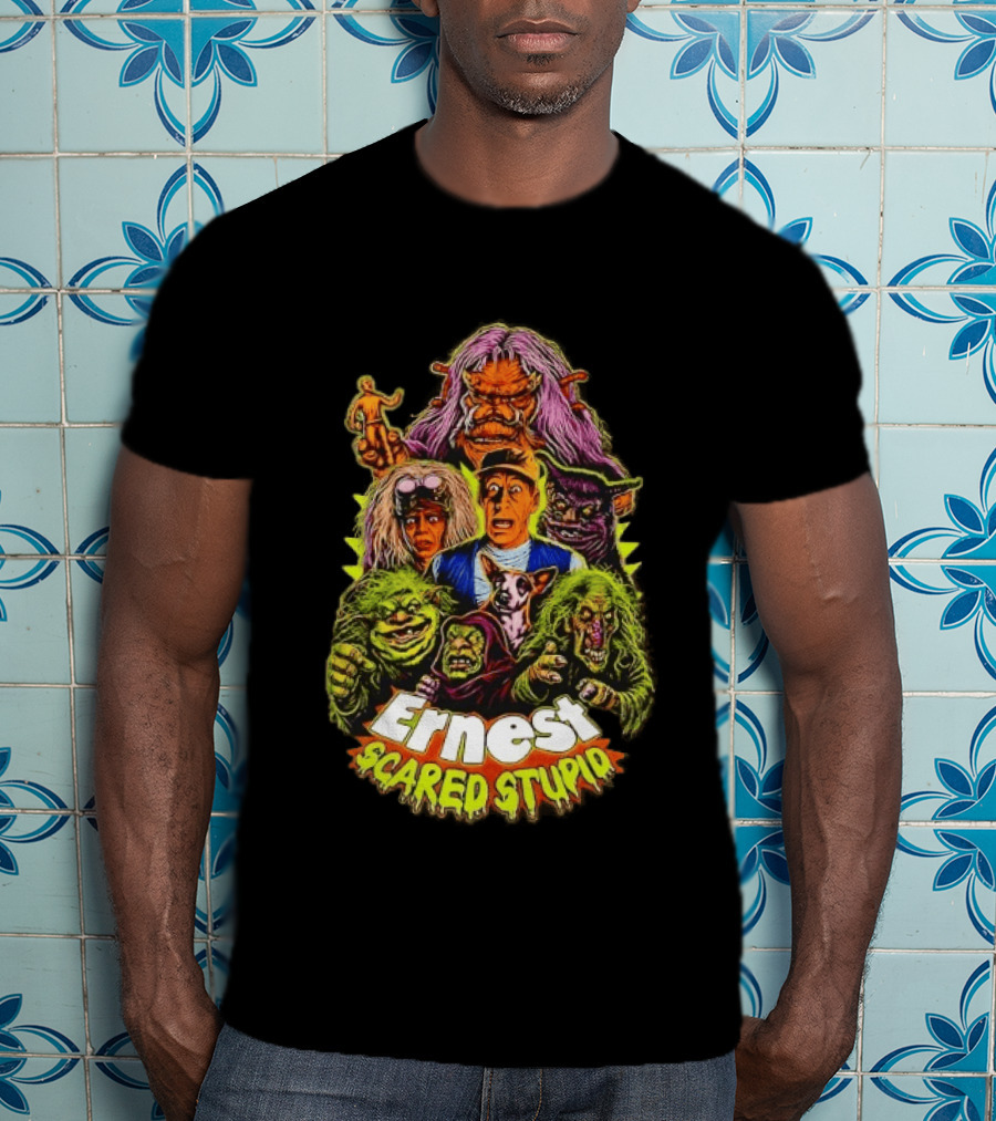 Ernest Scared Stupid Movie Characters Jim Varney Trolls Colorful T-Shirt