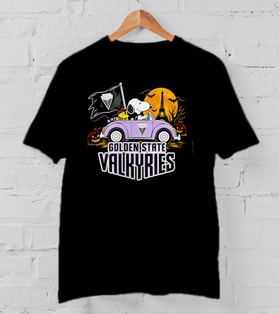 Golden State Valkyries Snoopy Woodstock Halloween Ride T-Shirt