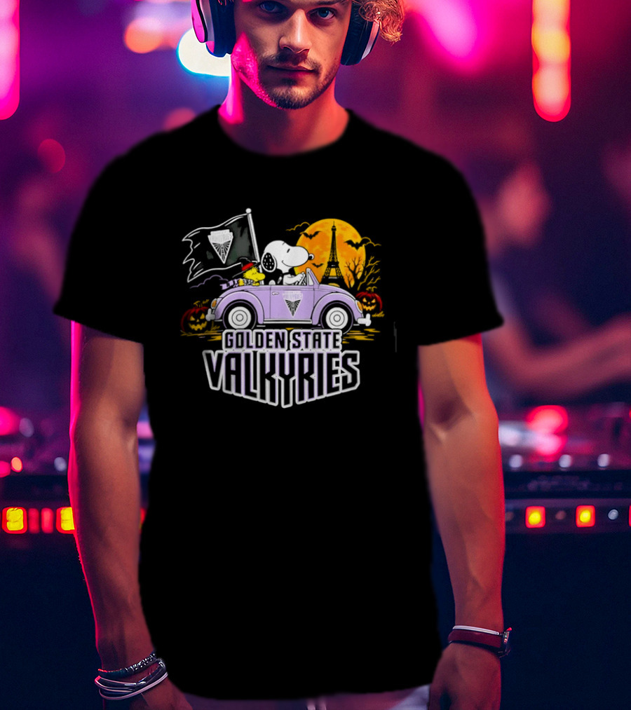 Golden State Valkyries Snoopy Woodstock Halloween Ride T-Shirt