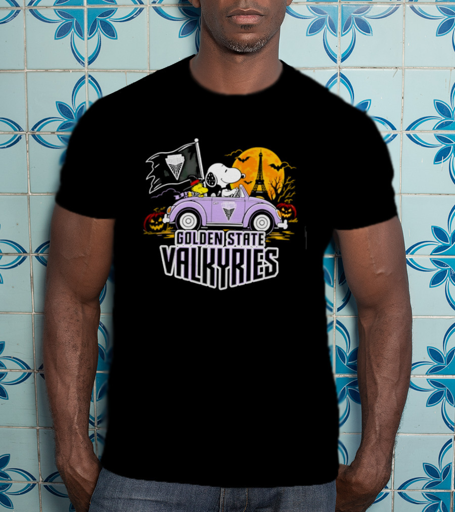 Golden State Valkyries Snoopy Woodstock Halloween Ride T-Shirt