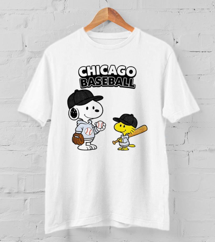Chicago Baseball Snoopy Woodstock White Sox Peanuts MLB T-Shirt