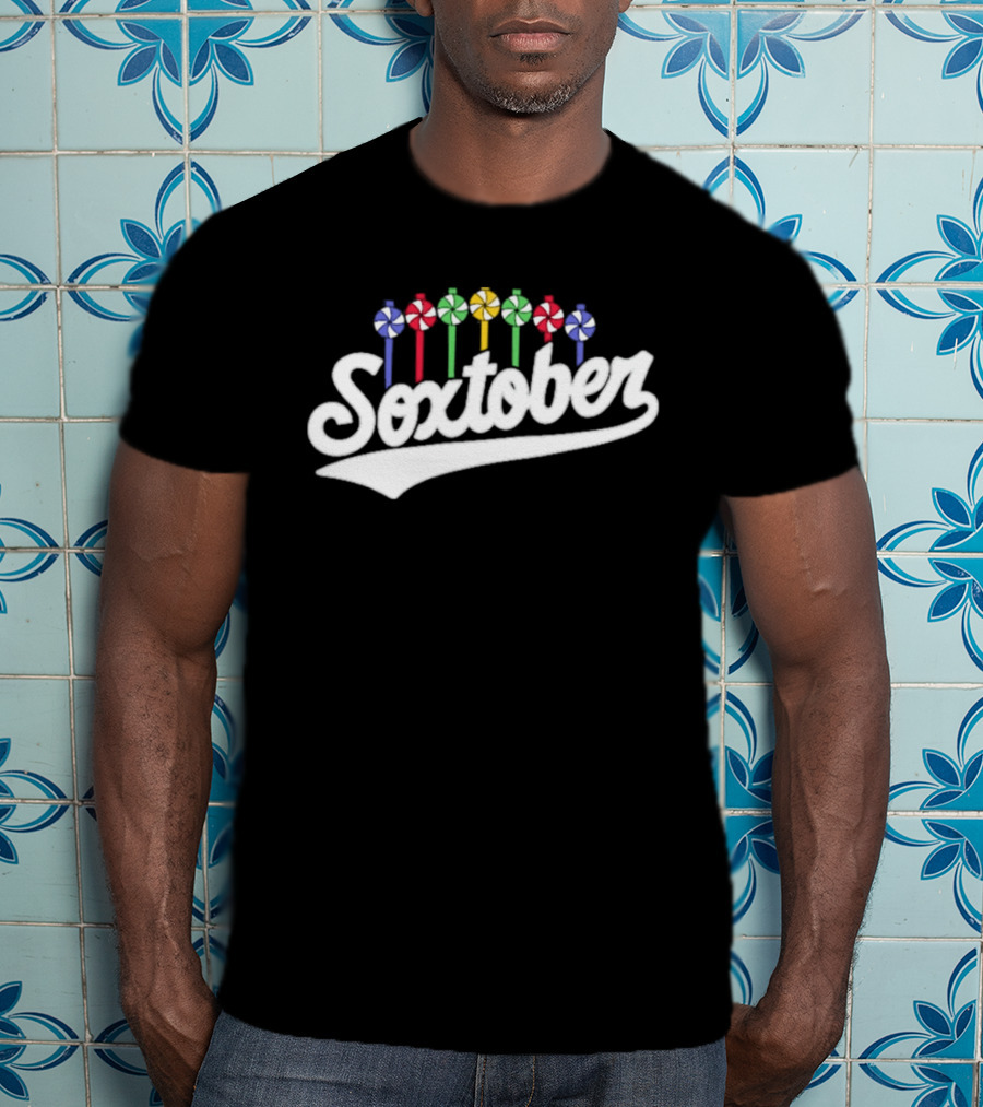 Colorful Pinwheel Soxtober Celebration 2023 T-Shirt