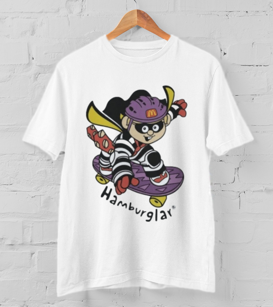 Hamburglar McDonald's Purple Skateboard Helmet T-Shirt