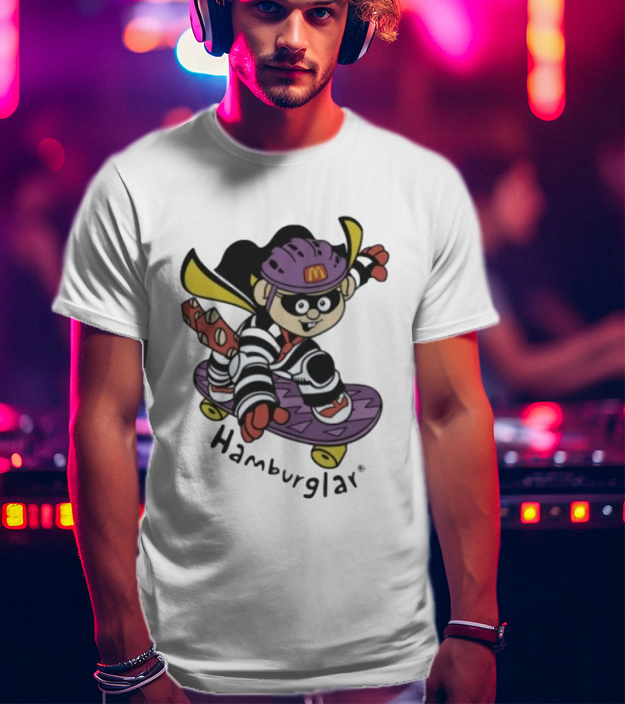 Hamburglar McDonald's Purple Skateboard Helmet T-Shirt
