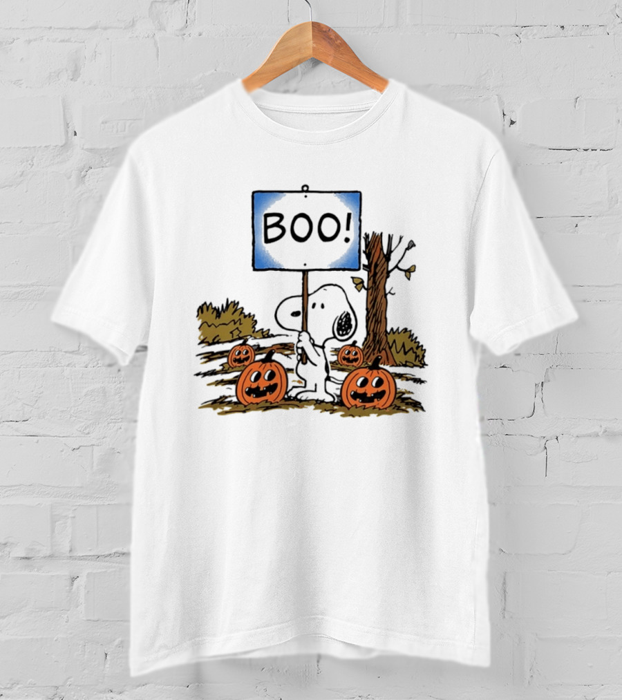 Snoopy Boo Sign Peanuts Halloween Pumpkins T-Shirt