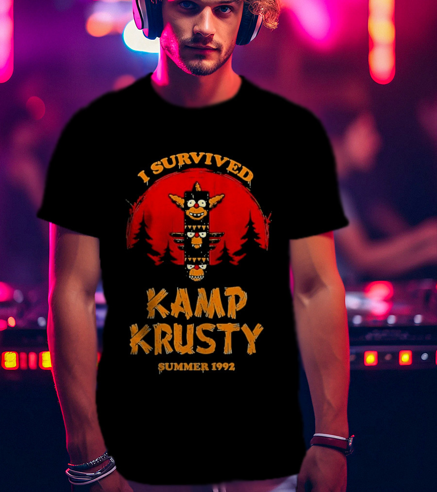 I Survived Kamp Krusty Summer 1992 Nostalgic Cartoon Adventure T-Shirt