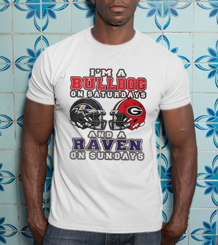 I'm A Bulldog On Saturdays And A Raven On Sundays Sports Team Pride T-Shirt