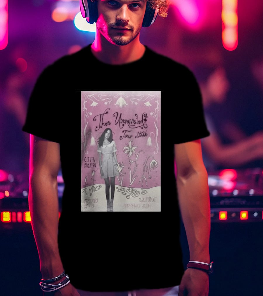 The Unraveled Tour Olivia Rodrigo 2026 Hartford Show September 26 XL Center Floral T-Shirt