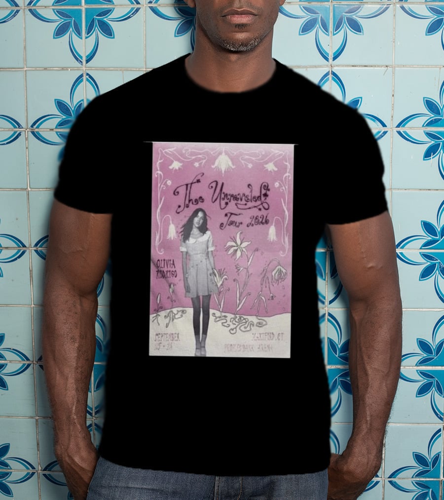 The Unraveled Tour Olivia Rodrigo 2026 Hartford Show September 26 XL Center Floral T-Shirt