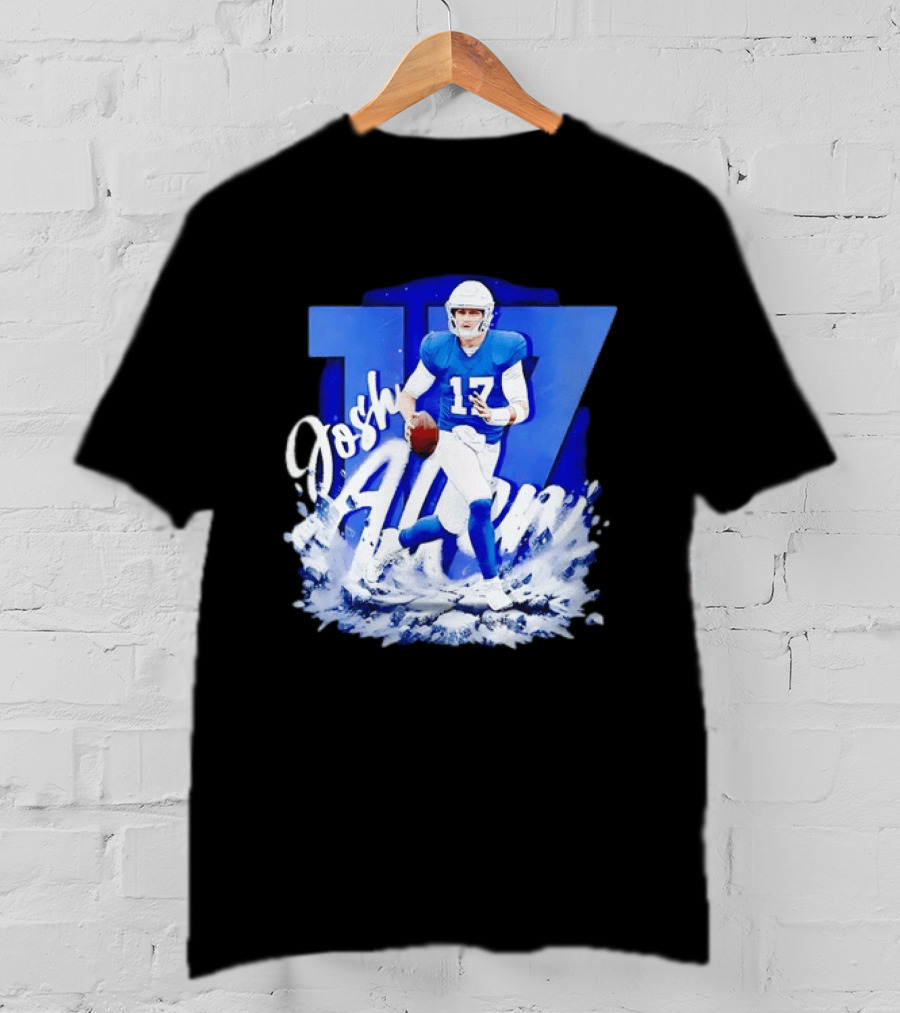 Josh Allen 17 Buffalo Bills Quarterback Snow Wave T-Shirt