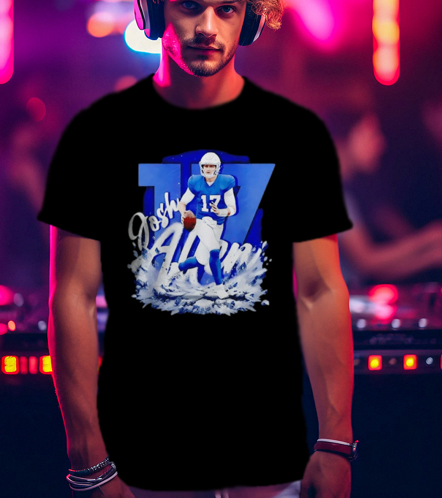 Josh Allen 17 Buffalo Bills Quarterback Snow Wave T-Shirt