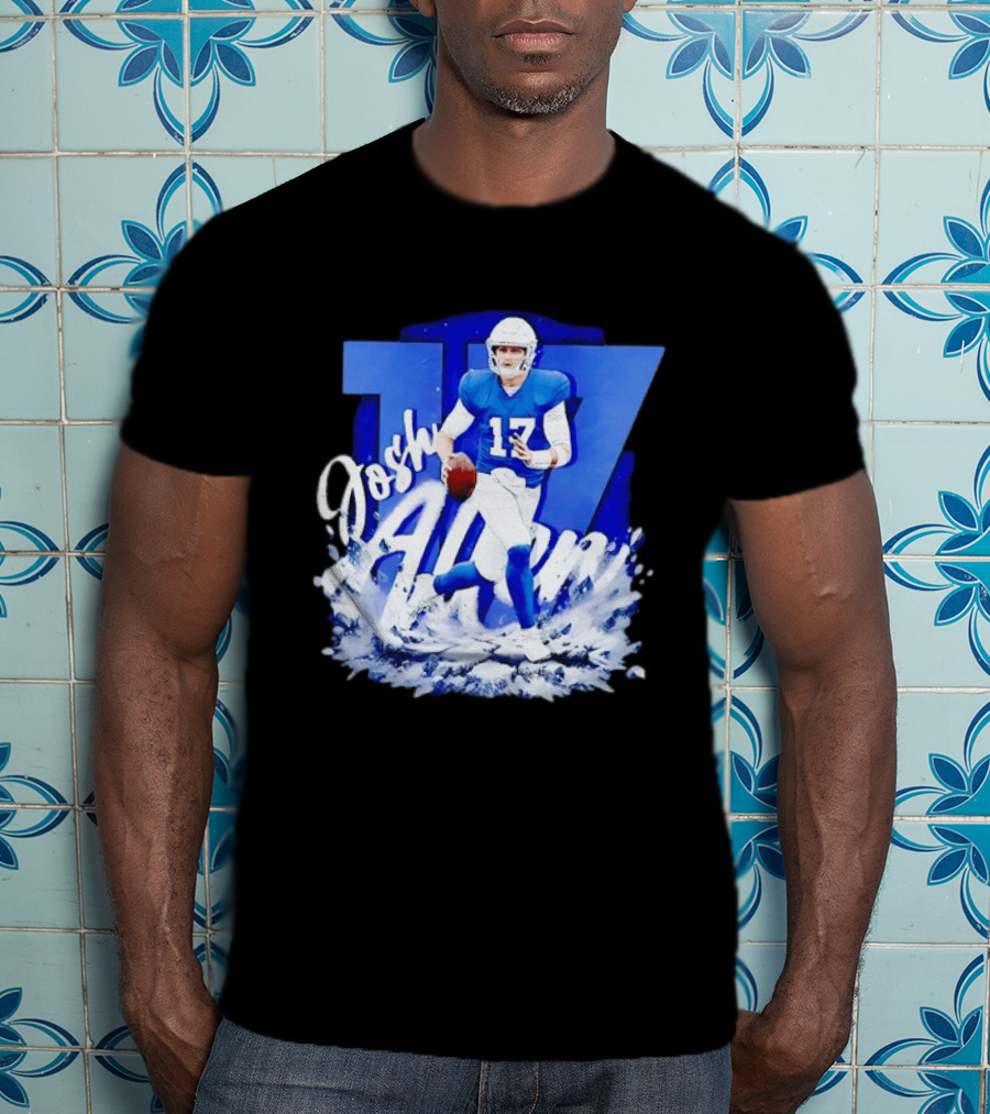 Josh Allen 17 Buffalo Bills Quarterback Snow Wave T-Shirt