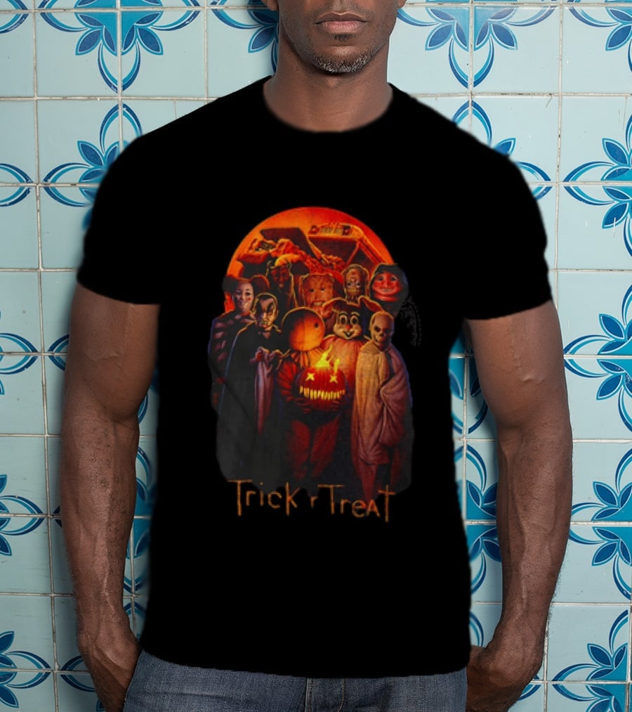 Trick Or Treat Halloween Sam With Flaming Pumpkin And Moon T-Shirt