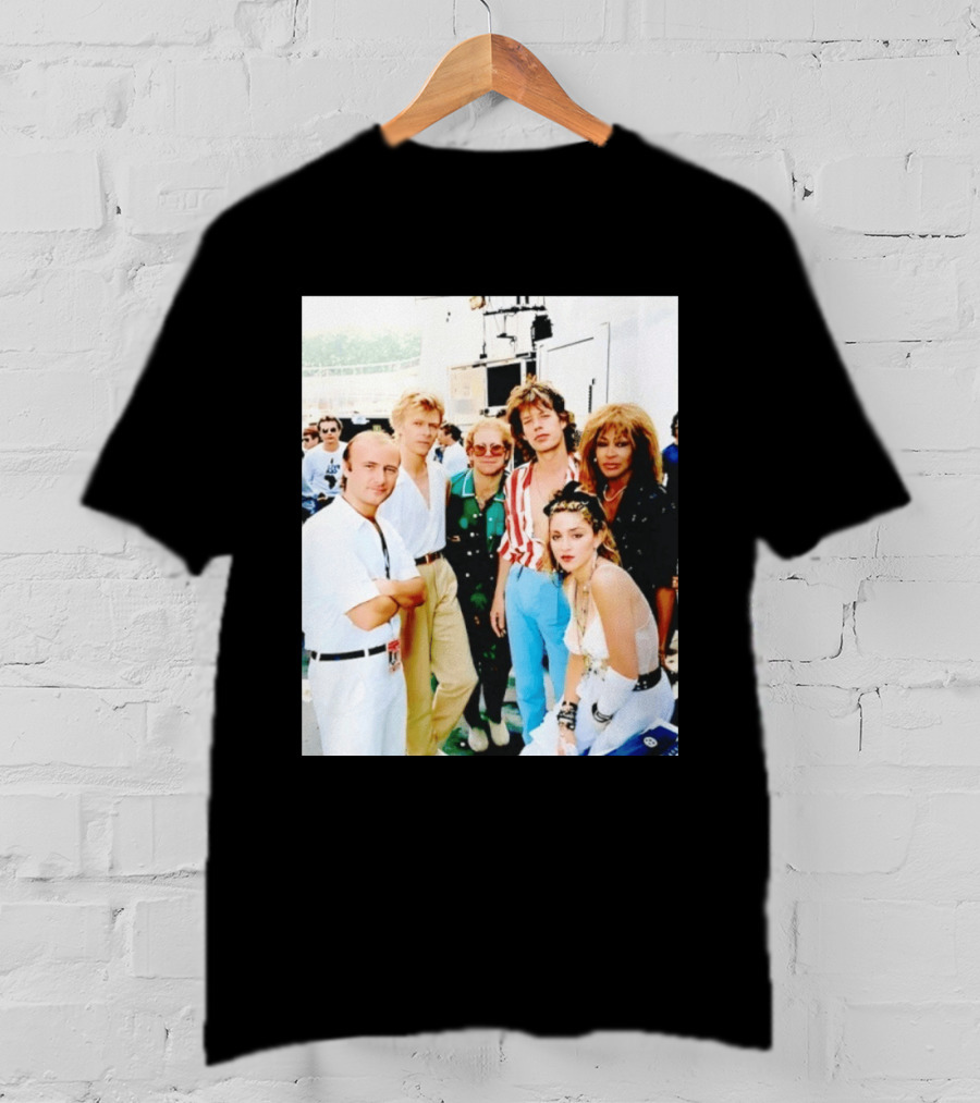 Live Aid Legends Phil Collins Mick Jagger Madonna And Tina Turner T-Shirt