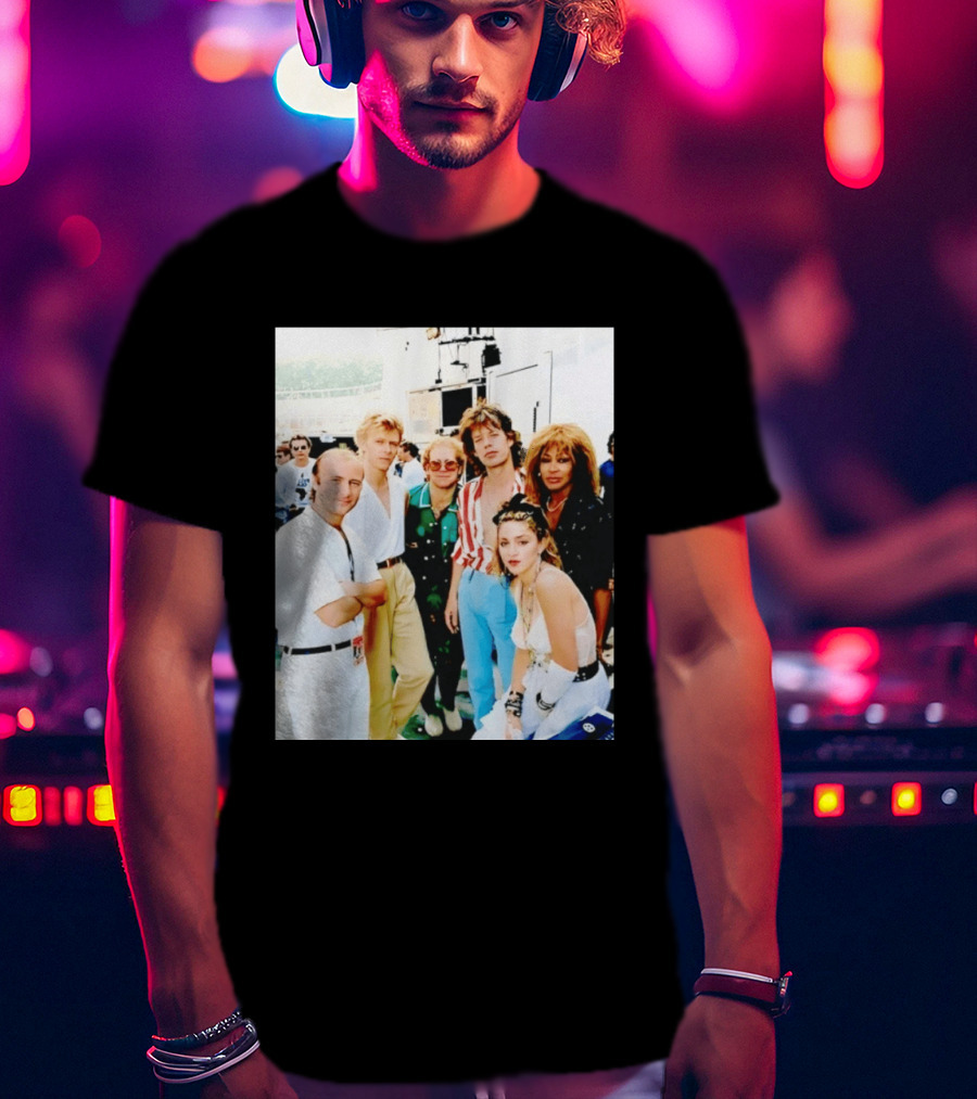 Live Aid Legends Phil Collins Mick Jagger Madonna And Tina Turner T-Shirt