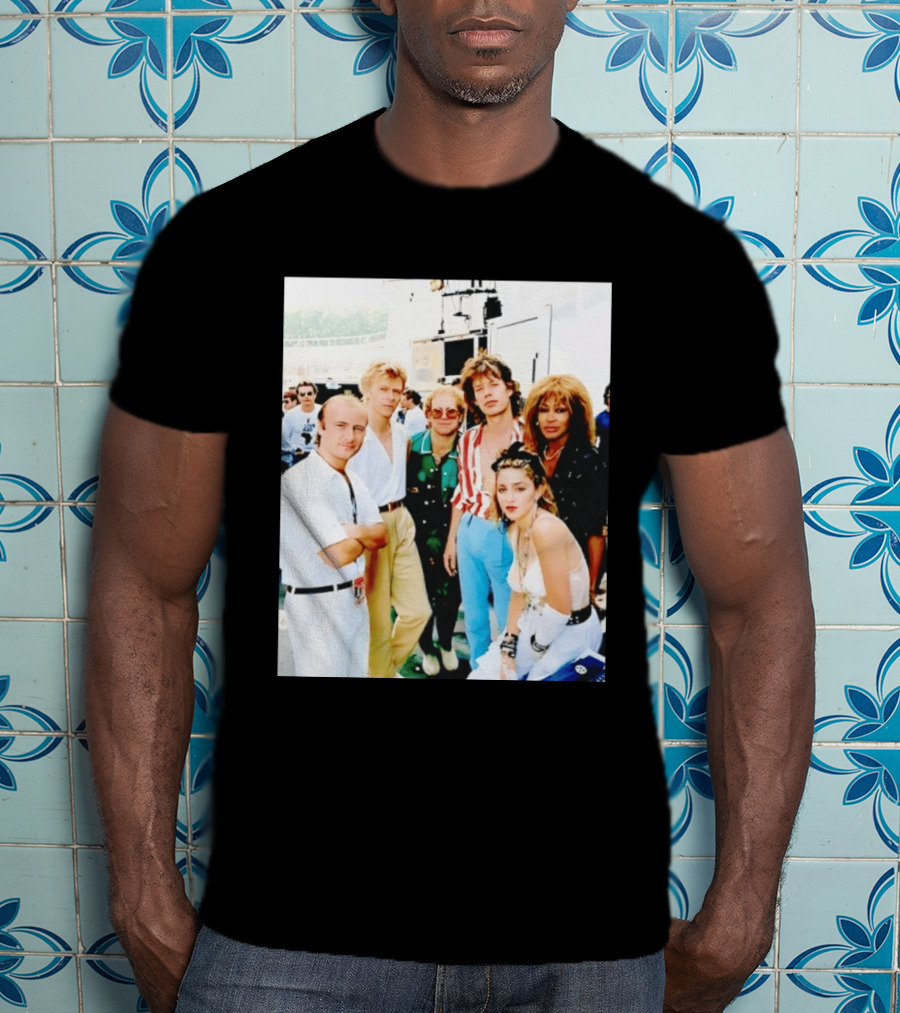 Live Aid Legends Phil Collins Mick Jagger Madonna And Tina Turner T-Shirt