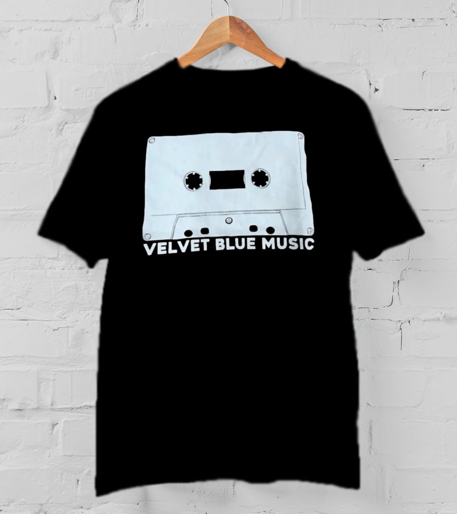 Velvet Blue Music Cassette Tape Indie Record Label Retro Aesthetic T-Shirt