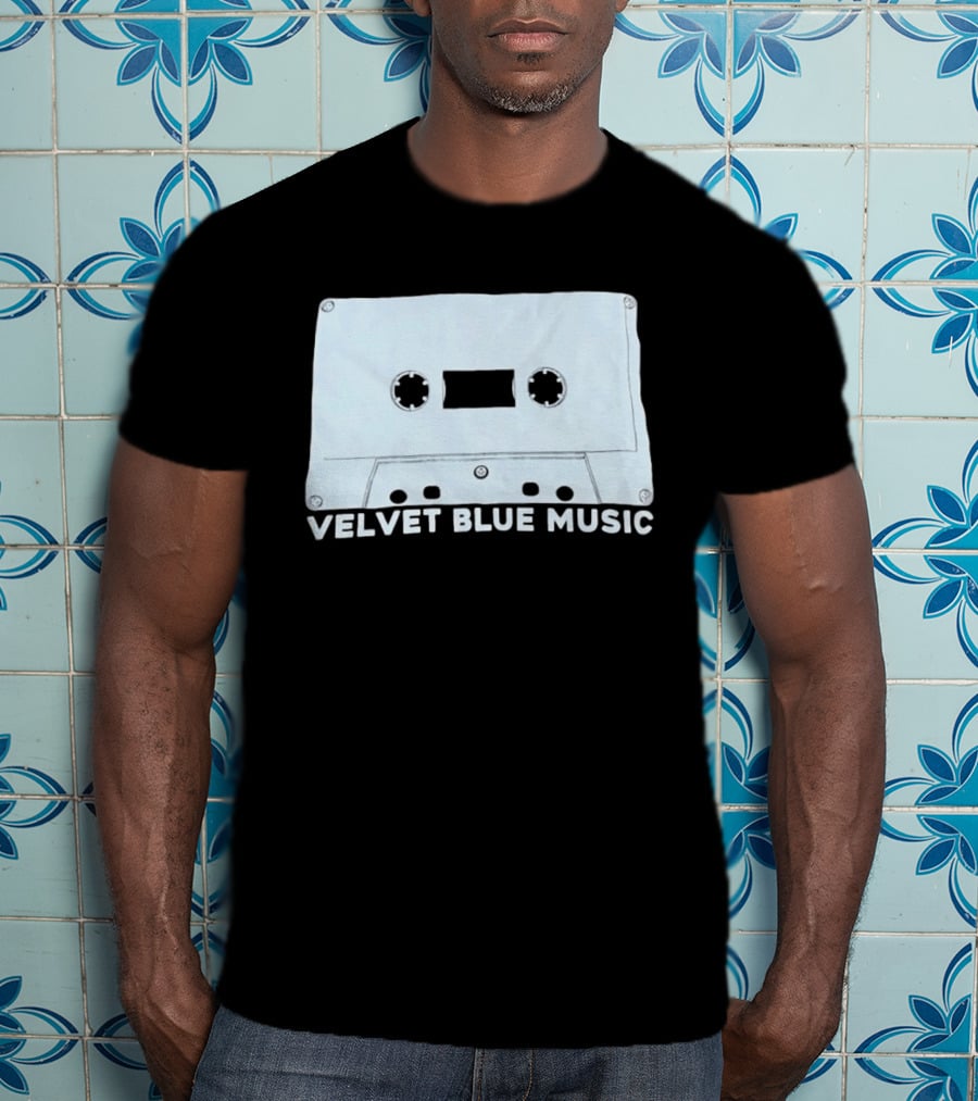 Velvet Blue Music Cassette Tape Indie Record Label Retro Aesthetic T-Shirt