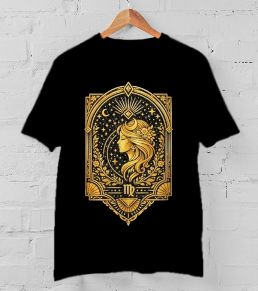 Virgo Goddess Zodiac Symbol Astrology Art Nouveau T-Shirt