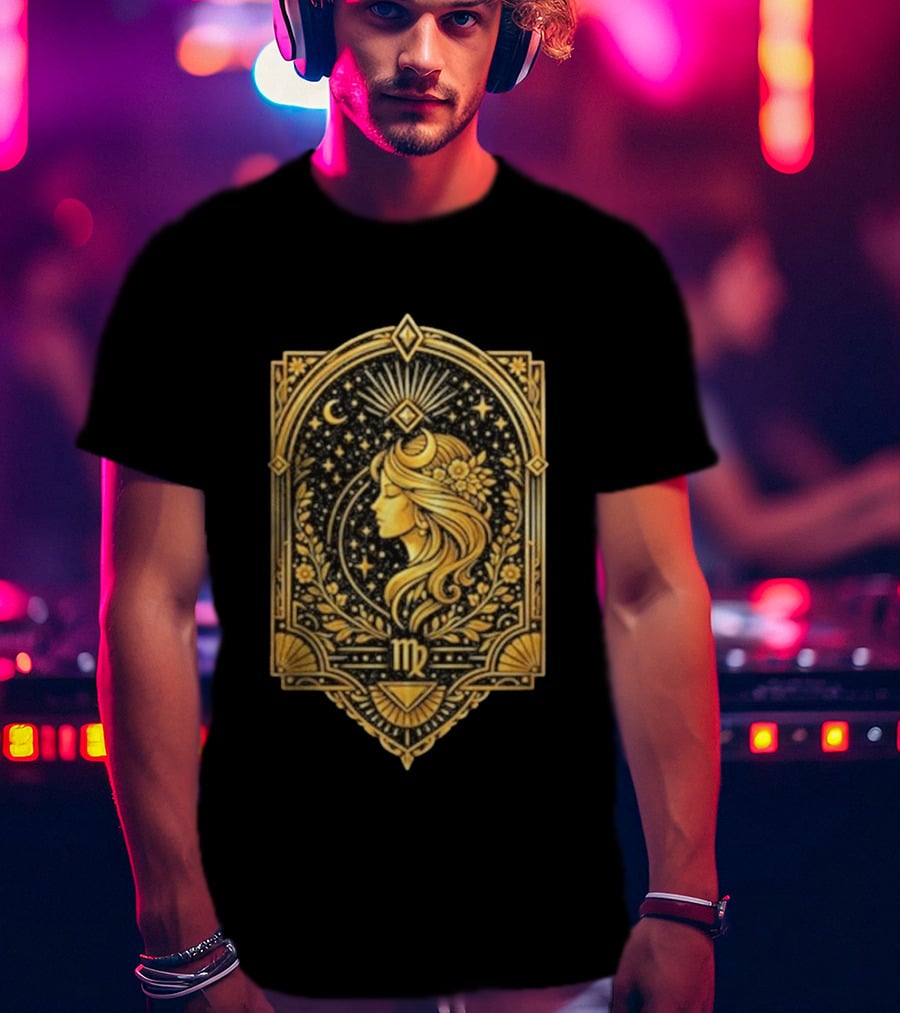 Virgo Goddess Zodiac Symbol Astrology Art Nouveau T-Shirt