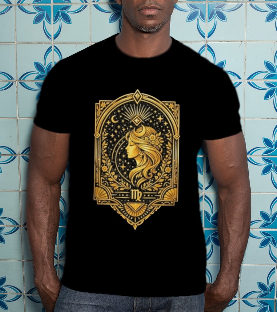 Virgo Goddess Zodiac Symbol Astrology Art Nouveau T-Shirt