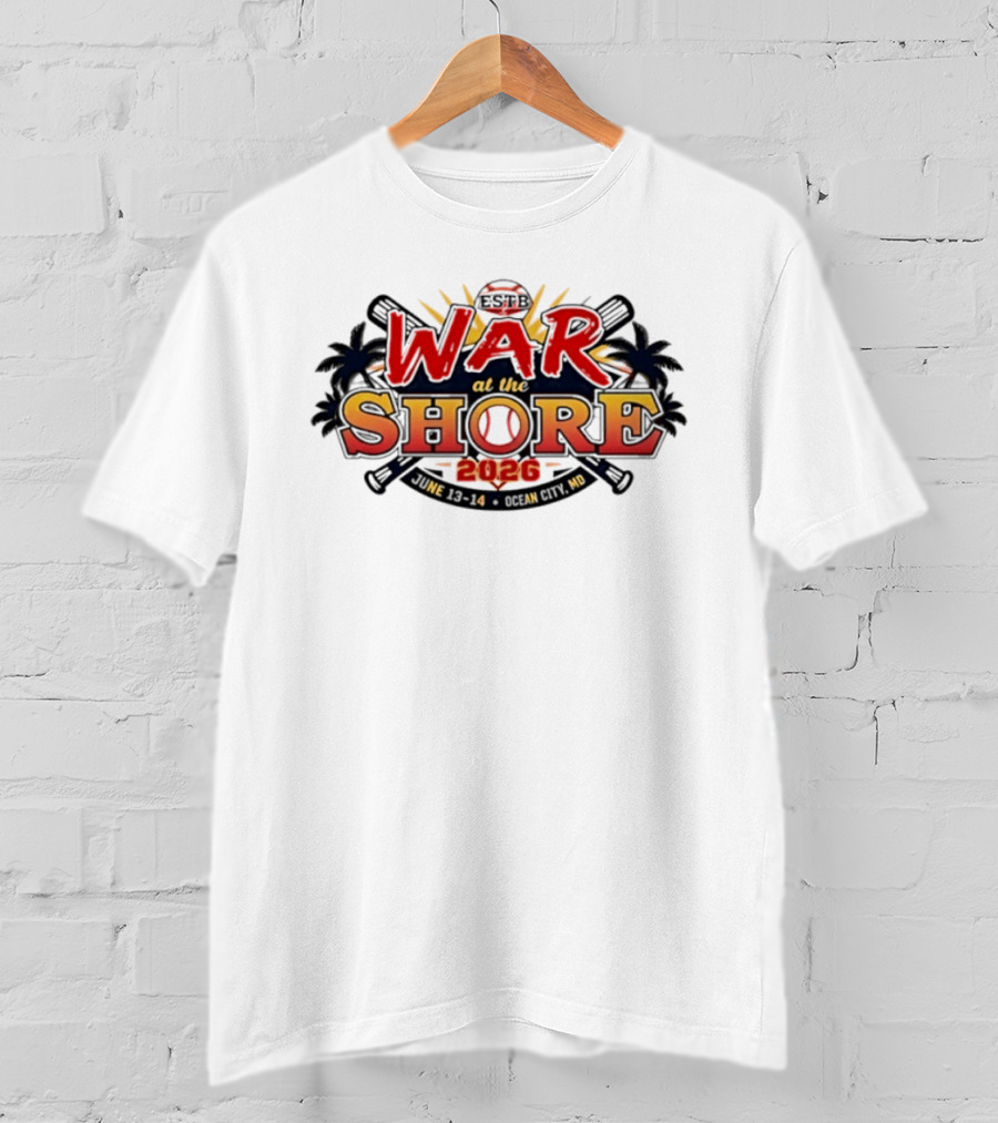 ESPB War At The Shore 2026 Baseball Tournament Ocean City MD T-Shirt