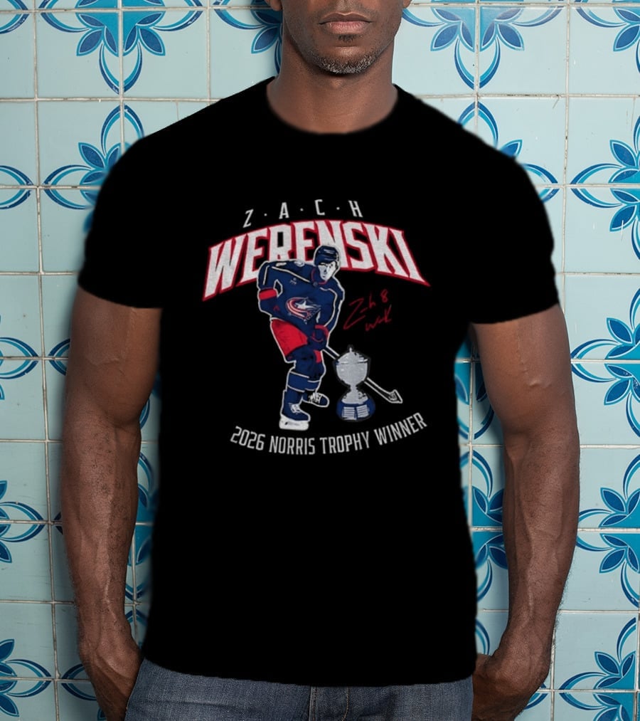 Zach Werenski Columbus Hockey 2026 Norris Trophy Winner T-Shirt