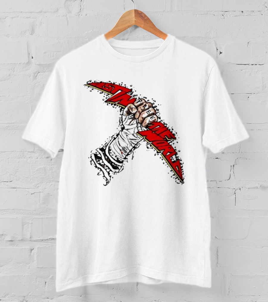 MMA Fighter Fist Power Justin The World Red And Black T-Shirt