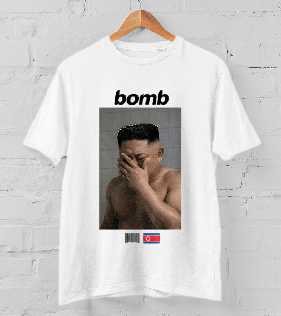 Kim Jong Un Bomb Meme Bathroom North Korea Flag T-Shirt
