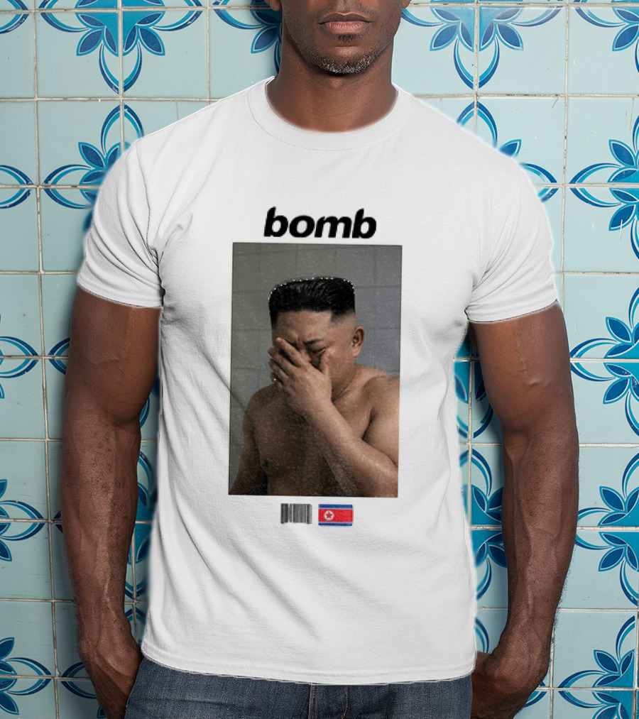 Kim Jong Un Bomb Meme Bathroom North Korea Flag T-Shirt