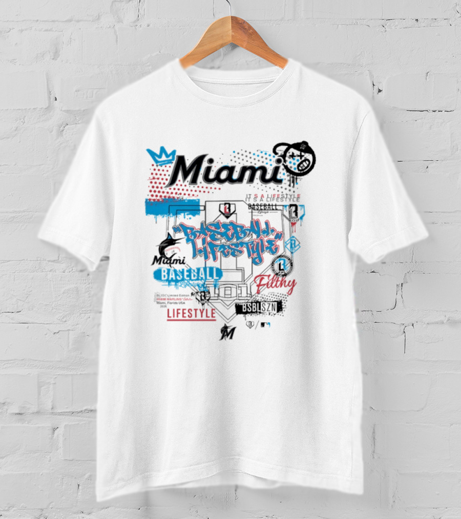 Miami Marlins Baseball Lifestyle It's A Lifestyle Vibes And Rhythm T-Shirt