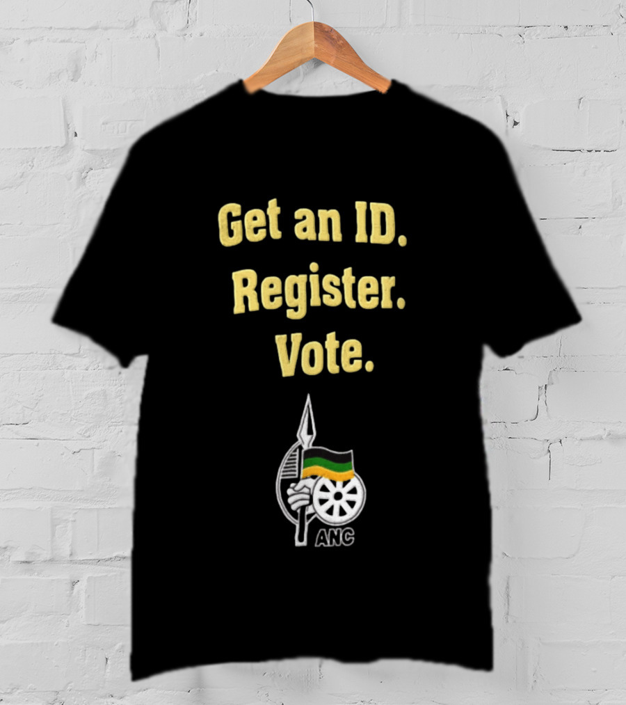 ANC Get An ID Register Vote Encouragement With Iconic Spear And Wheel T-Shirt
