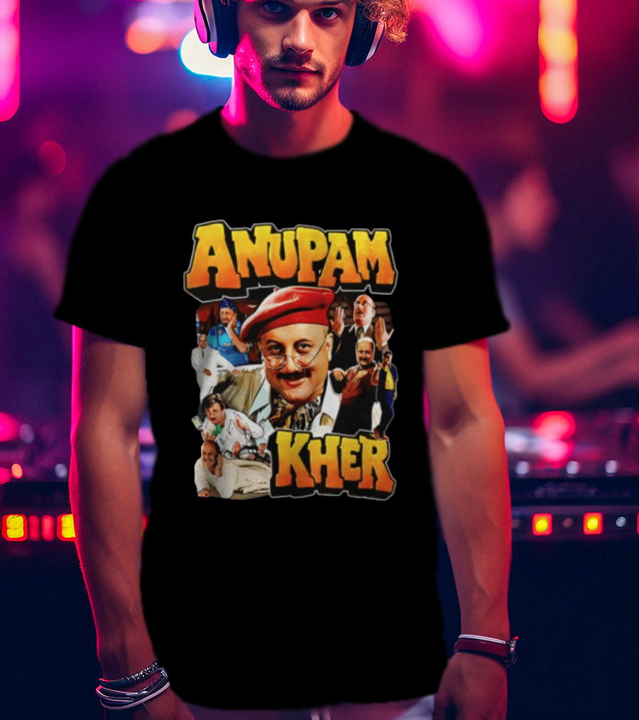 Anupam Kher Iconic Characters Collage T-Shirt