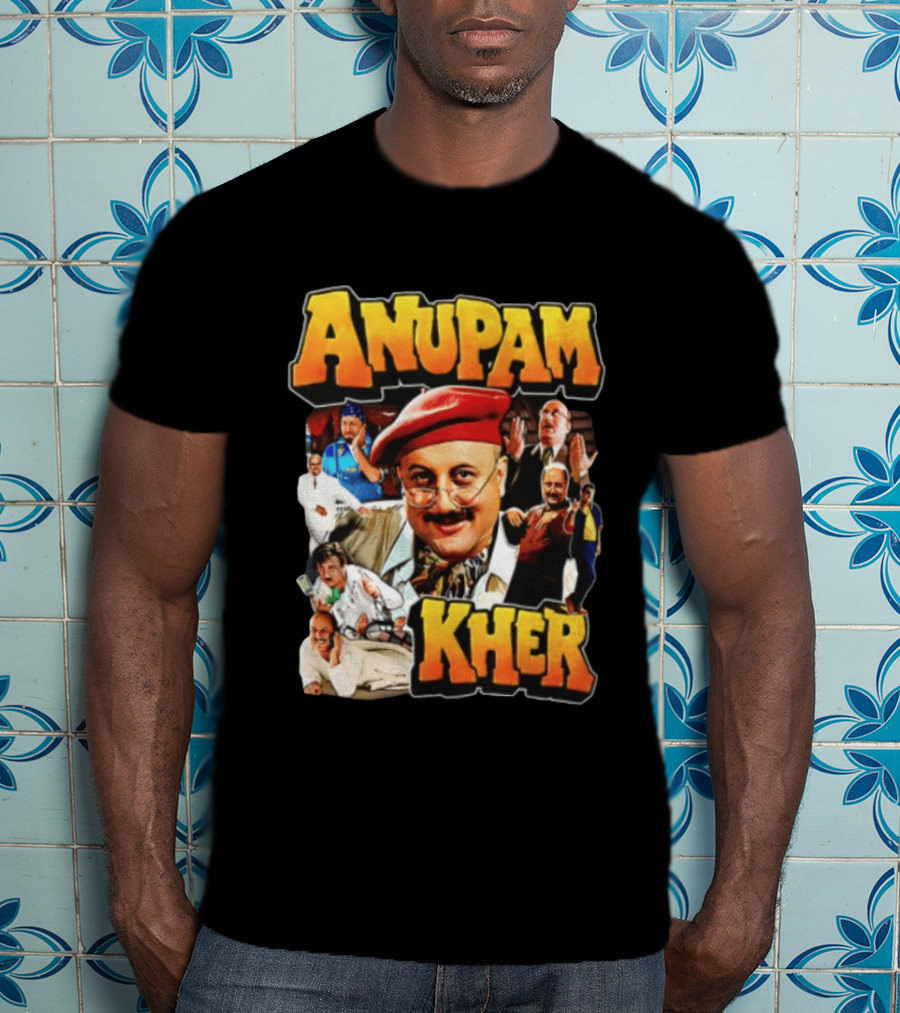 Anupam Kher Iconic Characters Collage T-Shirt