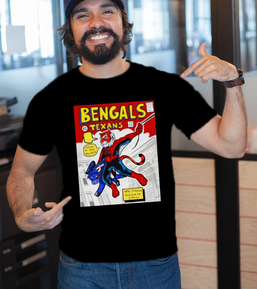 Bengals Vs Texans Week 2 Game Day NRG Stadium Houston 1PM EST Comic T-Shirt