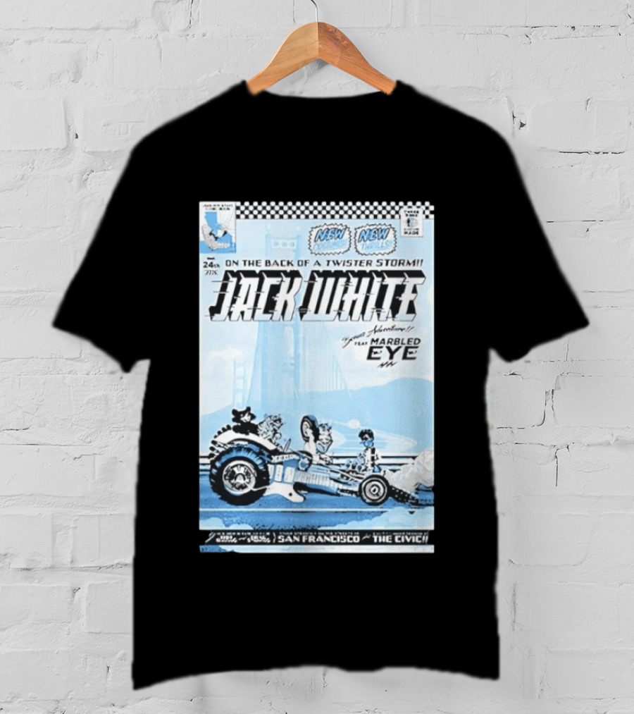 Jack White Twister Storm SF Comic Book Adventure Featuring Marbled Eye San Francisco The Civic T-Shirt