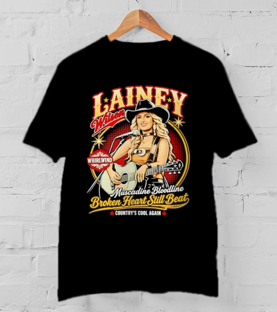 Lainey Wilson Whirlwind Muscadine Bloodline Broken Heart Still Beat Country's Soul Again T-Shirt
