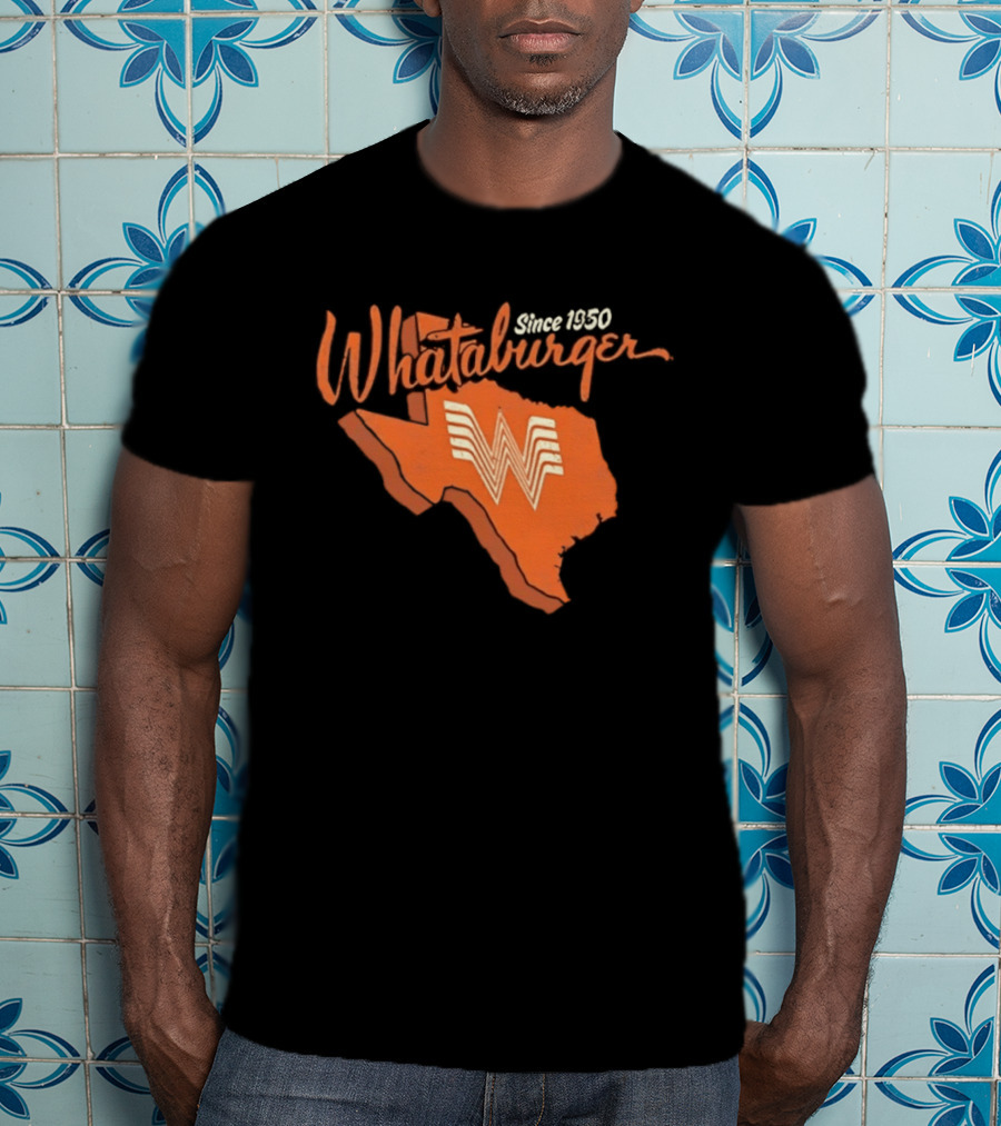 Whataburger Since 1950 Texas State Outline Distressed T-Shirt