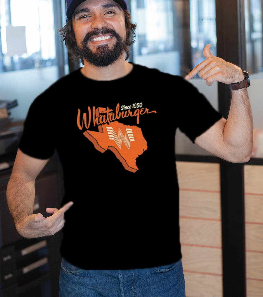 Whataburger Since 1950 Texas State Outline Distressed T-Shirt