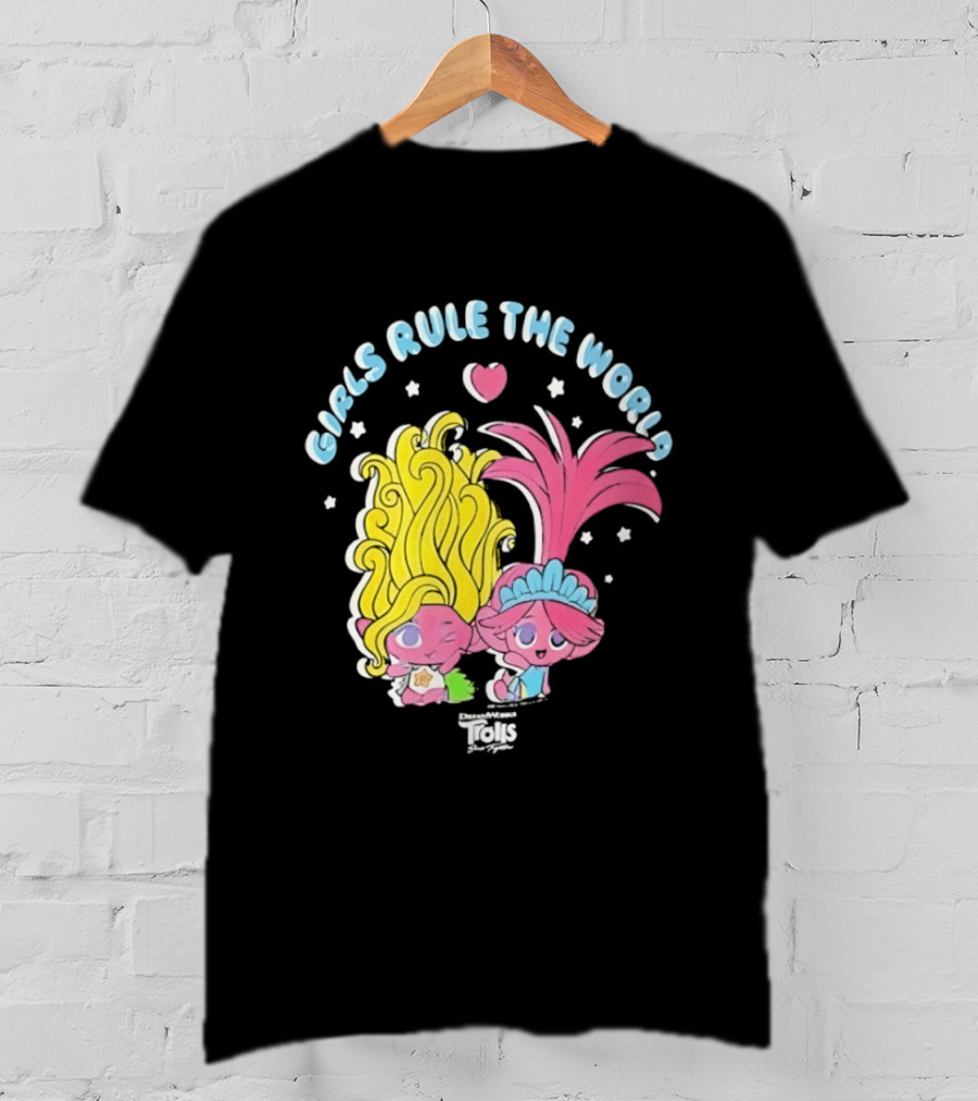 DreamWorks Trolls Band Together Girls Rule The World Bright Colorful T-Shirt